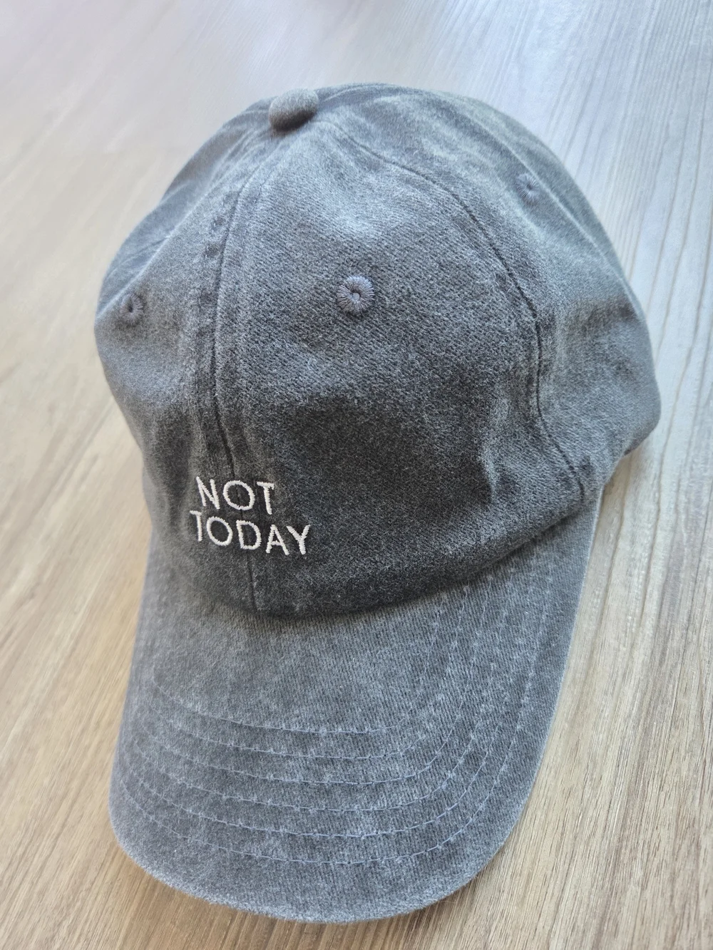 NWOT Caps: Arey Not Today Charcoal Gray & Biossance Sage Green Dad Hats Lot of 2